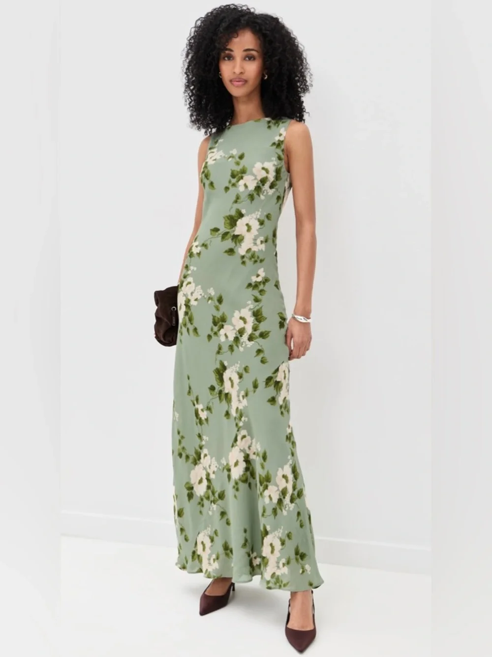 Reformation Prescott Dress In Greenery, NEW WITHOUT TAGS, NEVER WORN._4